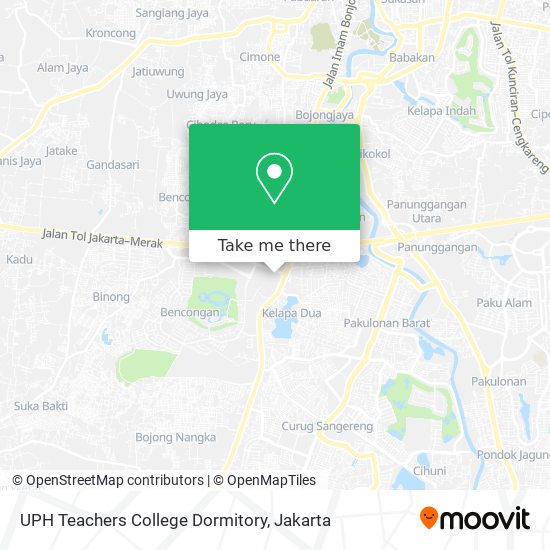 UPH Teachers College Dormitory map