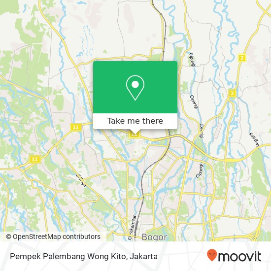 Pempek Palembang Wong Kito, Jalan KH Sholeh Iskandar Tanah Sereal Bogor 16164 map