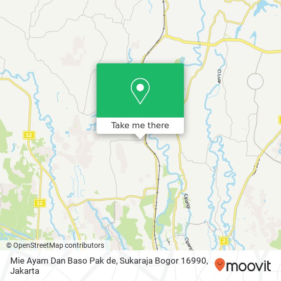 Mie Ayam Dan Baso Pak de, Sukaraja Bogor 16990 map