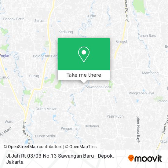 Jl.Jati Rt 03 / 03 No.13 Sawangan Baru - Depok map