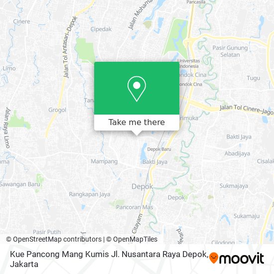 Kue Pancong Mang Kumis Jl. Nusantara Raya Depok map