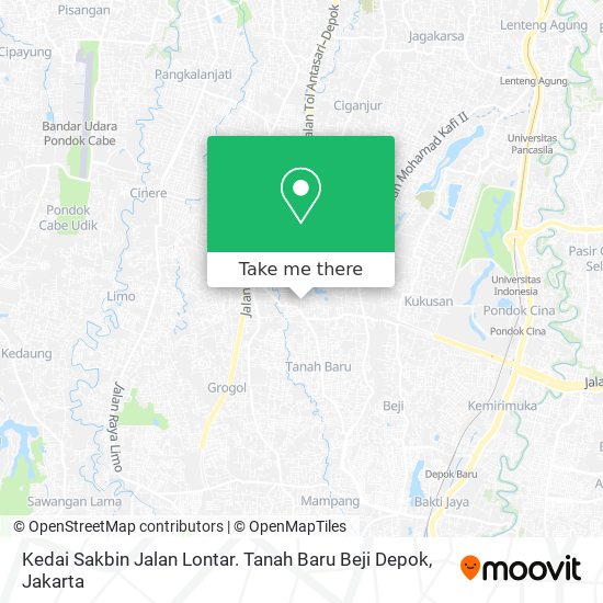 Kedai Sakbin Jalan Lontar. Tanah Baru Beji Depok map