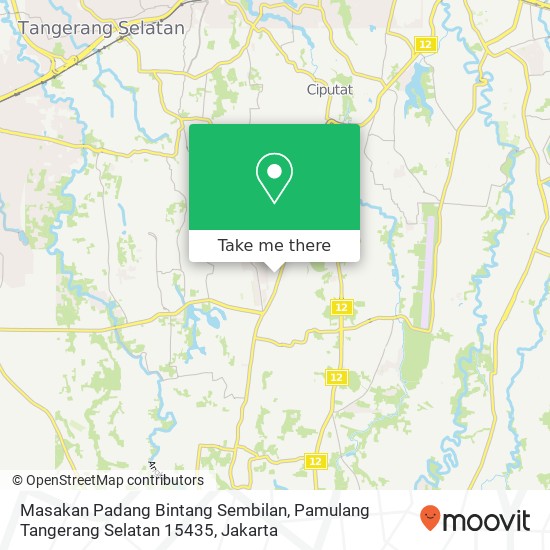 Masakan Padang Bintang Sembilan, Pamulang Tangerang Selatan 15435 map