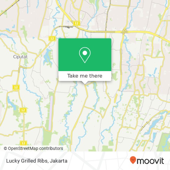 Lucky Grilled Ribs, Jalan Merawan 1 Cinere Depok map