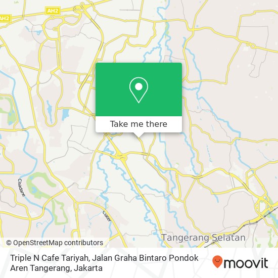 Triple N Cafe Tariyah, Jalan Graha Bintaro Pondok Aren Tangerang map