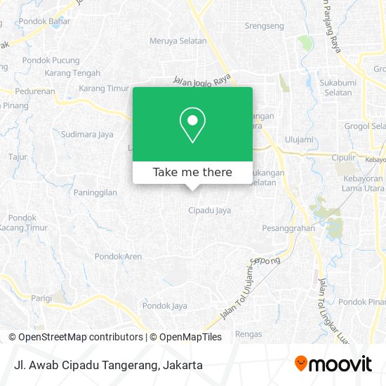 Jl. Awab Cipadu Tangerang map