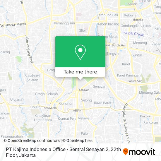 PT Kajima Indonesia Office -  Sentral Senayan 2, 22th Floor map