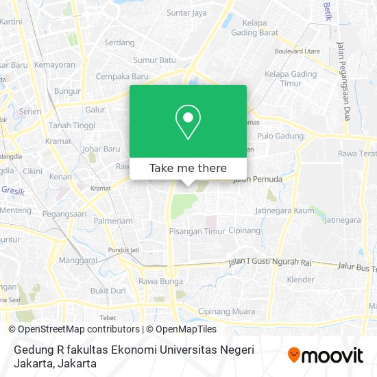 Gedung R fakultas Ekonomi Universitas Negeri Jakarta map
