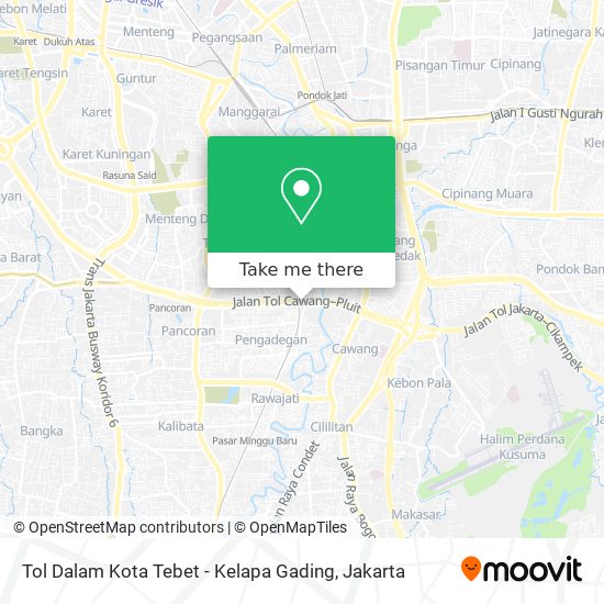 Tol Dalam Kota Tebet - Kelapa Gading map