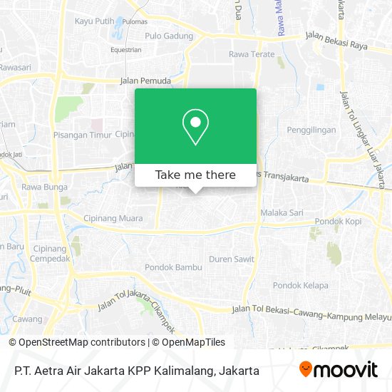 P.T. Aetra Air Jakarta KPP Kalimalang map