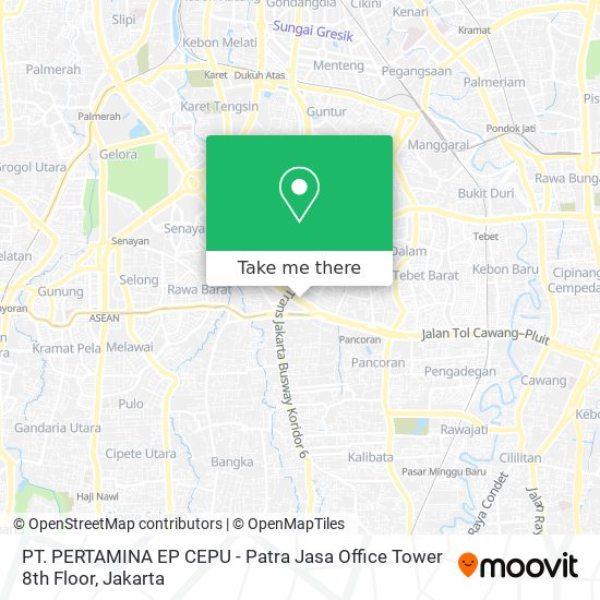PT. PERTAMINA EP CEPU - Patra Jasa Office Tower 8th Floor map