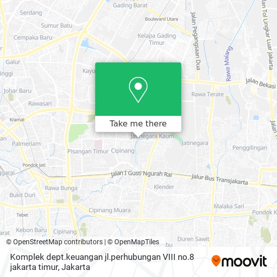 Komplek dept.keuangan jl.perhubungan VIII no.8 jakarta timur map