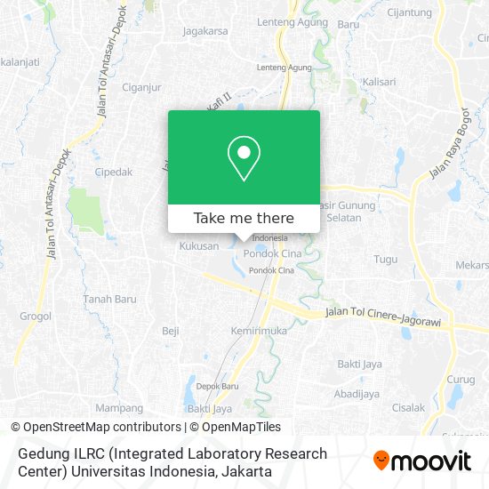 Gedung ILRC (Integrated Laboratory Research Center) Universitas Indonesia map