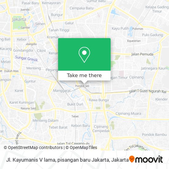 Jl. Kayumanis V lama, pisangan baru Jakarta map