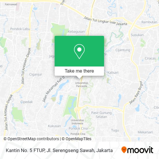 Kantin No. 5 FTUP, Jl. Serengseng Sawah map