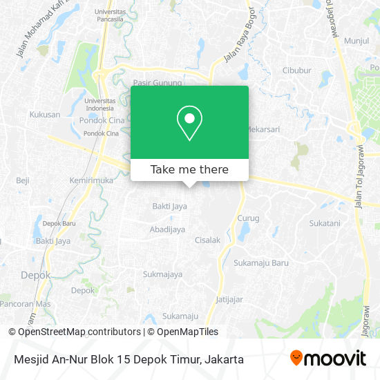 Mesjid An-Nur Blok 15 Depok Timur map