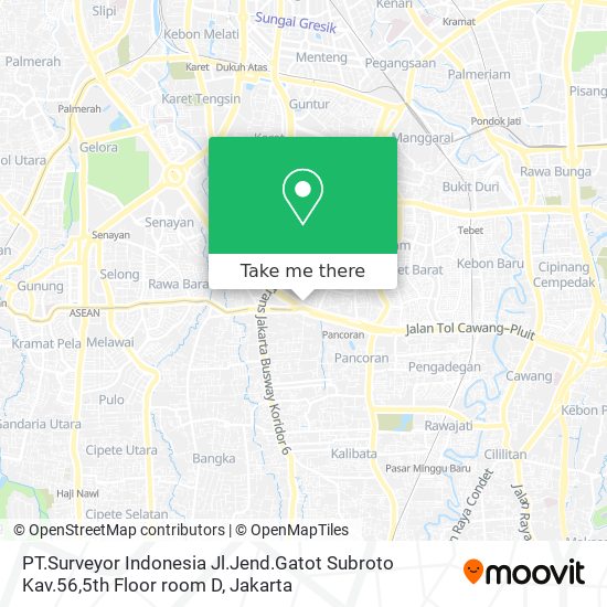 PT.Surveyor Indonesia Jl.Jend.Gatot Subroto Kav.56,5th Floor room D map