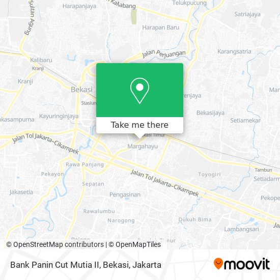 Bank Panin Cut Mutia II, Bekasi map