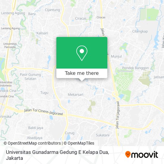 Universitas Gunadarma Gedung E Kelapa Dua map