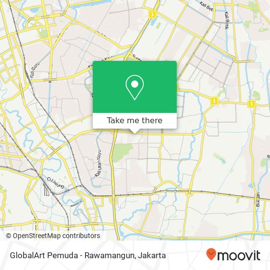 GlobalArt Pemuda - Rawamangun map