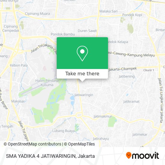 SMA YADIKA 4 JATIWARINGIN map