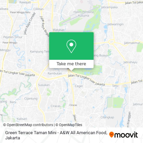 Green Terrace Taman Mini - A&W All American Food map