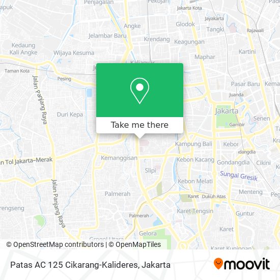 Patas AC 125 Cikarang-Kalideres map
