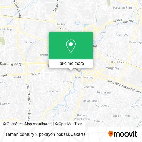 Taman century 2 pekayon bekasi map