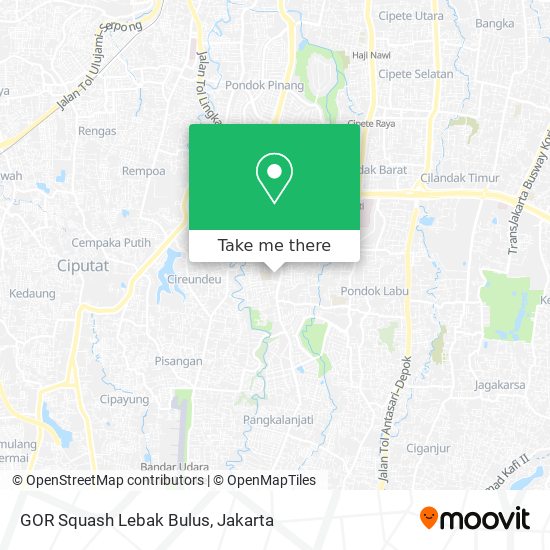 GOR Squash Lebak Bulus map