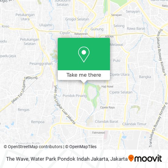 The Wave, Water Park Pondok Indah Jakarta map