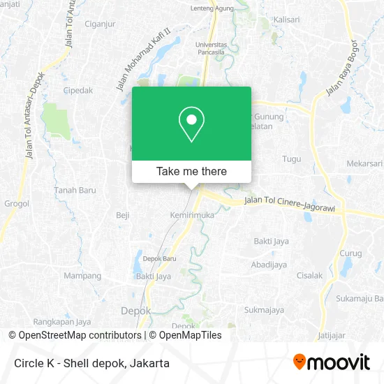 Circle K - Shell depok map