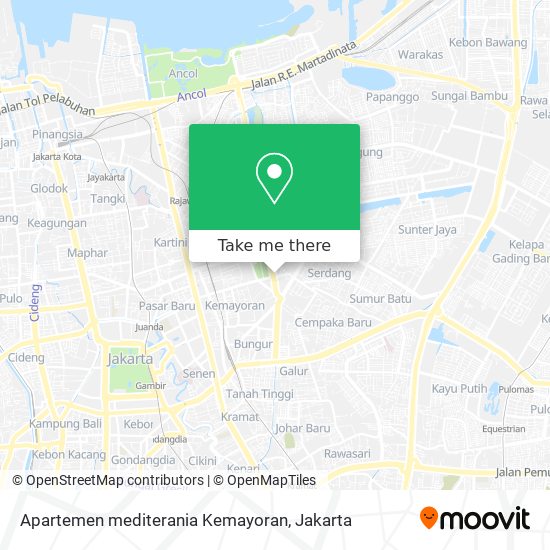 Apartemen mediterania Kemayoran map