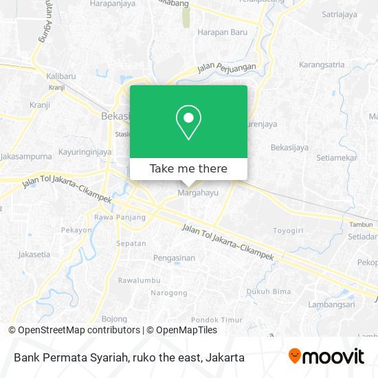 Bank Permata Syariah, ruko the east map