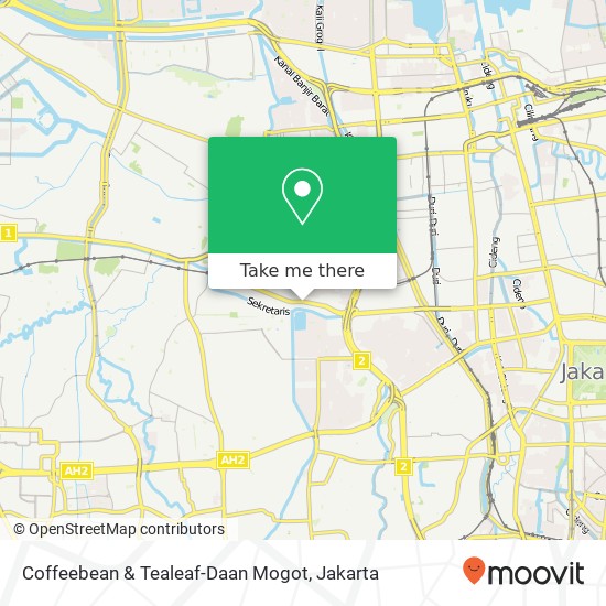 Coffeebean & Tealeaf-Daan Mogot map