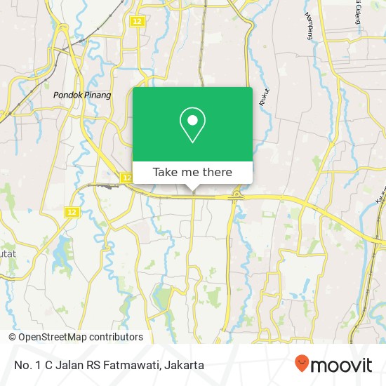No. 1 C Jalan RS Fatmawati map