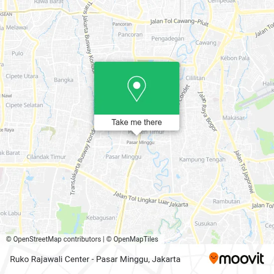 Ruko Rajawali Center - Pasar Minggu map
