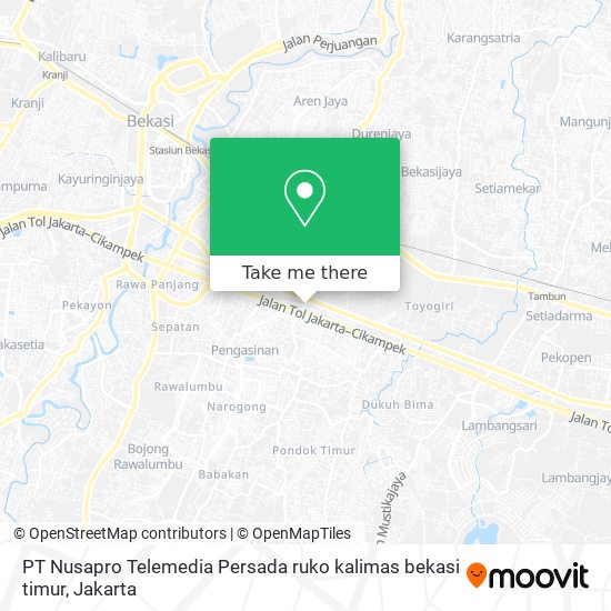 PT Nusapro Telemedia Persada ruko kalimas bekasi timur map