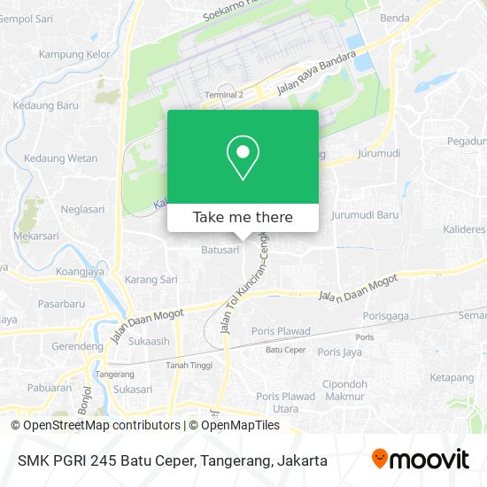 SMK PGRI 245 Batu Ceper, Tangerang map
