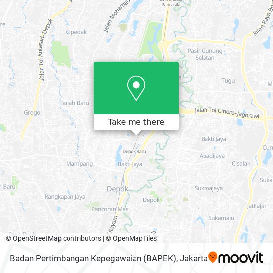 Badan Pertimbangan Kepegawaian (BAPEK) map