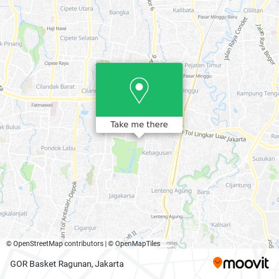 GOR Basket Ragunan map