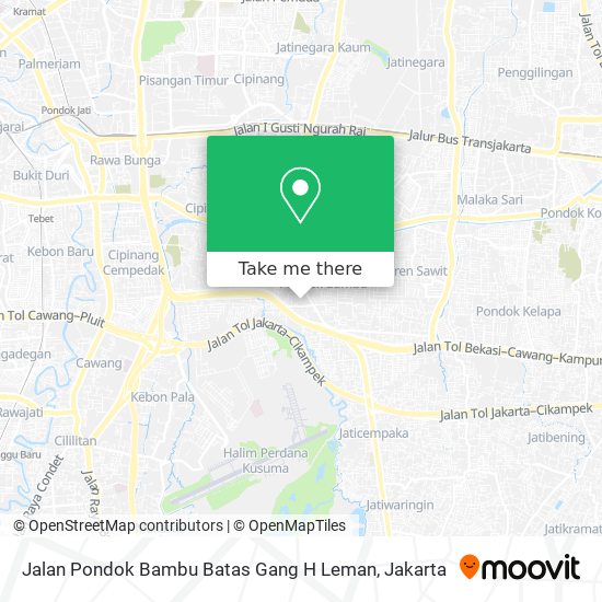 Jalan Pondok Bambu Batas Gang H Leman map