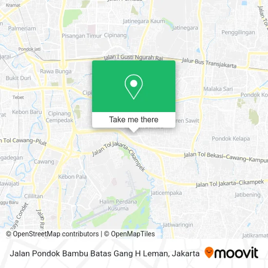 Jalan Pondok Bambu Batas Gang H Leman map