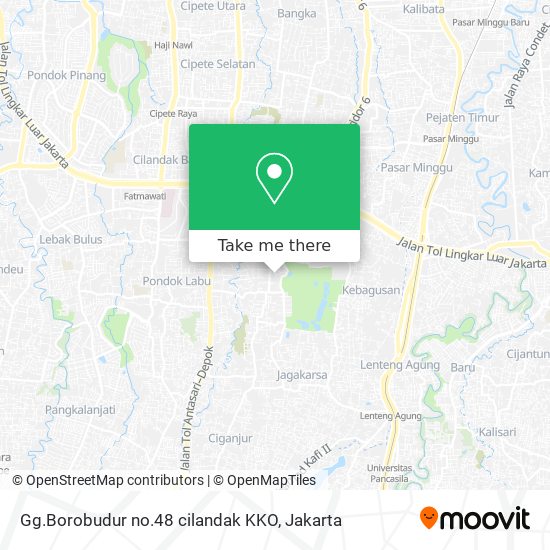 Gg.Borobudur no.48 cilandak KKO map