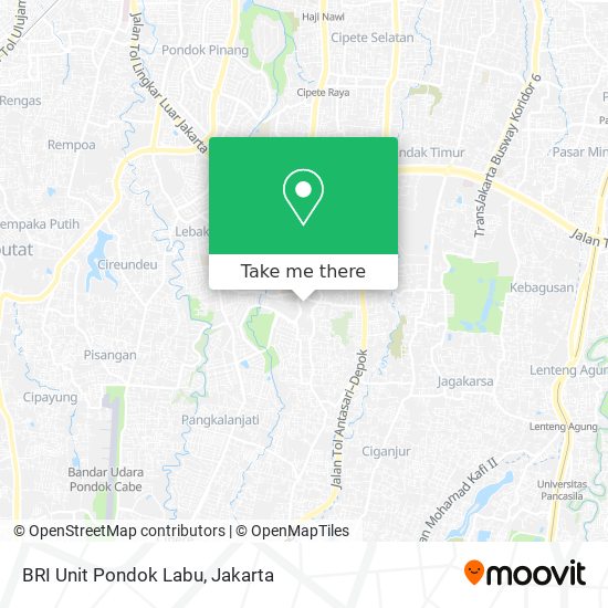 BRI Unit Pondok Labu map