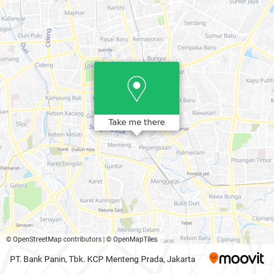 PT. Bank Panin, Tbk. KCP Menteng Prada map