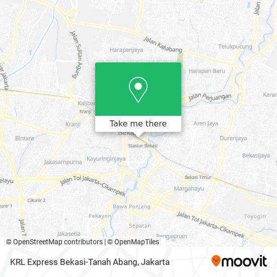 KRL Express Bekasi-Tanah Abang map