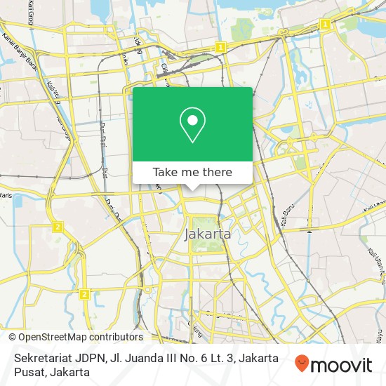 Sekretariat JDPN, Jl. Juanda III No. 6 Lt. 3, Jakarta Pusat map