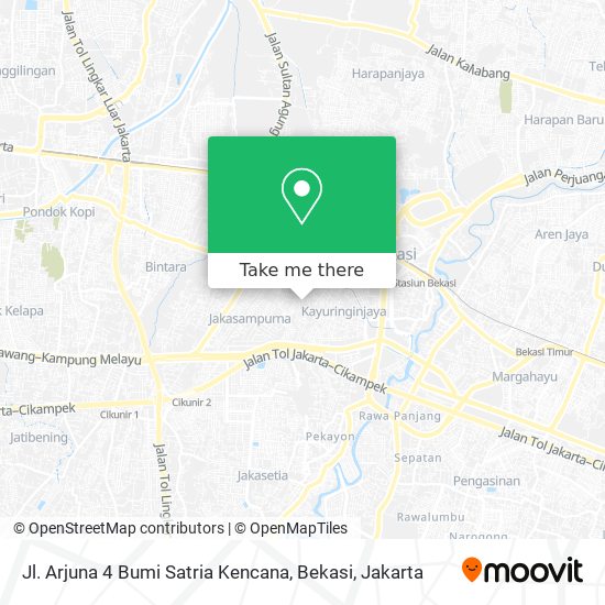 Jl. Arjuna 4 Bumi Satria Kencana, Bekasi map