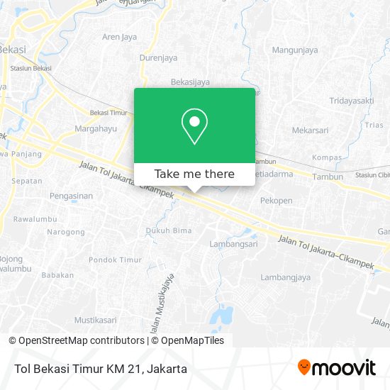 Tol Bekasi Timur KM 21 map