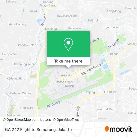 GA 242 Flight to Semarang map